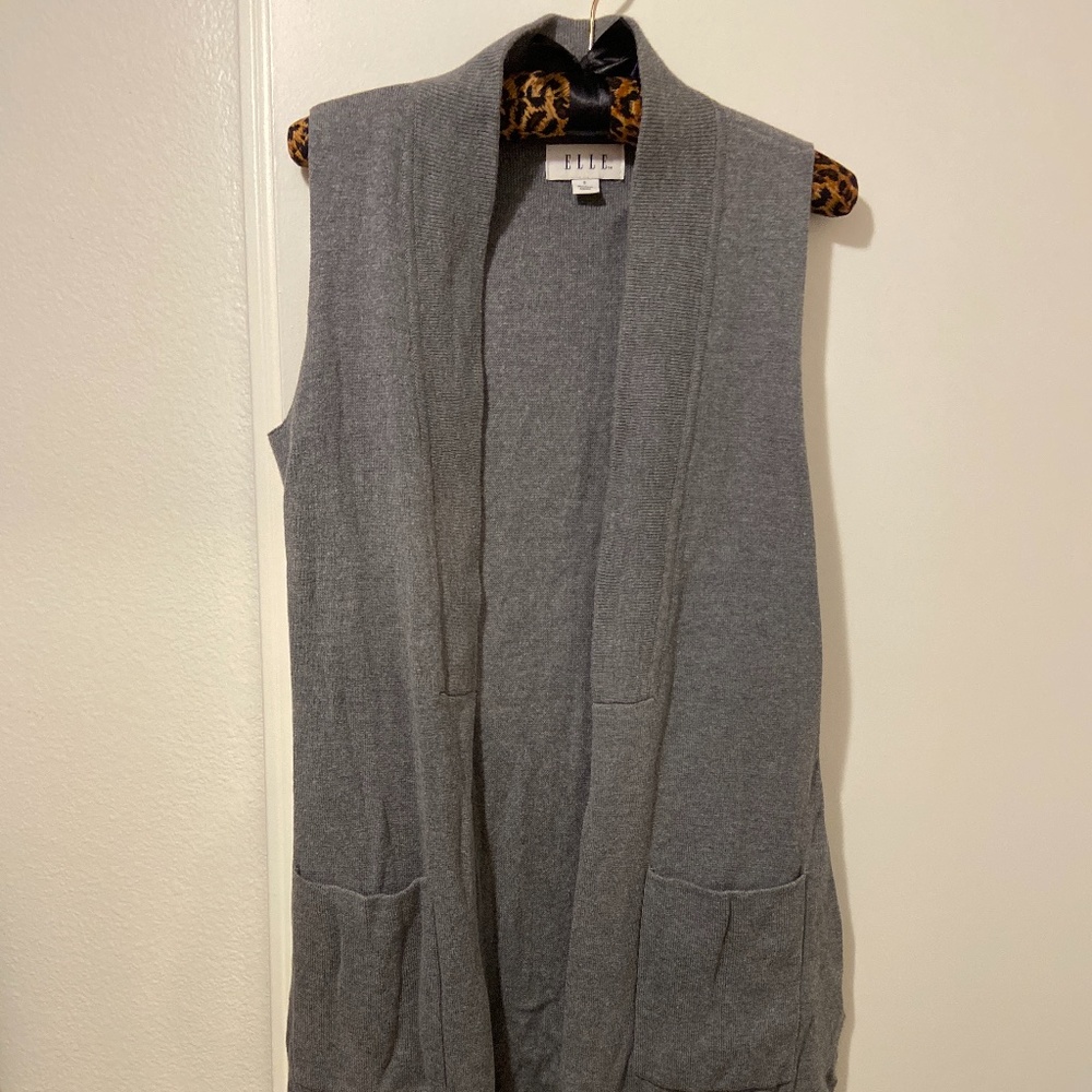 Elle sweater vest long grey Small
